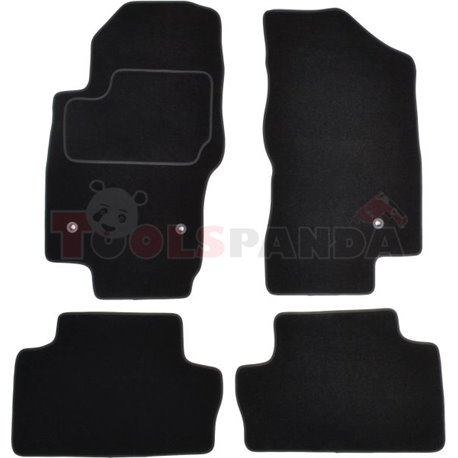 Floor mats (set, velours, 4pcs, colour black, 7 places) NISSAN PATHFINDER III 01.05- off-road/suv