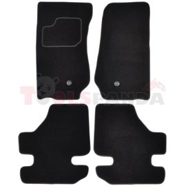Floor mats (set, velours, 4pcs, colour black, 2-door) JEEP WRANGLER III 01.06- off-road/suv