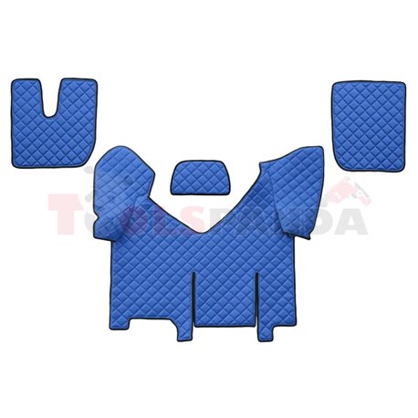 Floor mat F-CORE IVECO, on the whole floor, ECO-LEATHER, quantity per set 4 szt. (material - eco-leather, colour - blue, automat