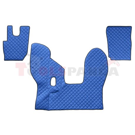 Floor mat F-CORE DAF, on the whole floor, ECO-LEATHER, quantity per set 3 szt. (material - eco-leather, colour - blue, manual tr