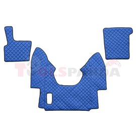 Floor mat F-CORE DAF, on the whole floor, ECO-LEATHER, quantity per set 3 szt. (material - eco-leather, colour - blue, automatic
