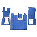 Floor mat F-CORE SCANIA, on the whole floor, ECO-LEATHER, quantity per set 4 szt. (material - eco-leather, colour - blue, conver