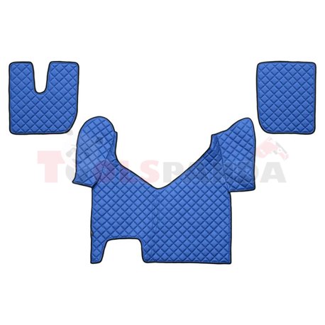 Floor mat F-CORE IVECO, on the whole floor, ECO-LEATHER, quantity per set 3 szt. (material - eco-leather, colour - blue, automat