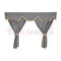 Driver’s cab curtains (wide cab, suede) CLASSIC, quantity per kit: 5pcs grey, cab type: XXL MAN TGA, TGX 04.00-