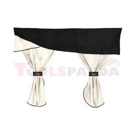 Driver’s cab curtains (frills, front, rear, suede) ELEGANCE, quantity per kit: 7pcs champagne, cab type: SPACE DAF XF 105, XF 10