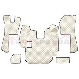 Floor mat F-CORE SCANIA, on the whole floor, ECO-LEATHER, quantity per set 5 szt. (material - eco-leather, colour - champagne, m