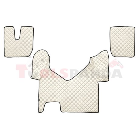 Floor mat F-CORE IVECO, on the whole floor, ECO-LEATHER, quantity per set 3 szt. (material - eco-leather, colour - champagne, au