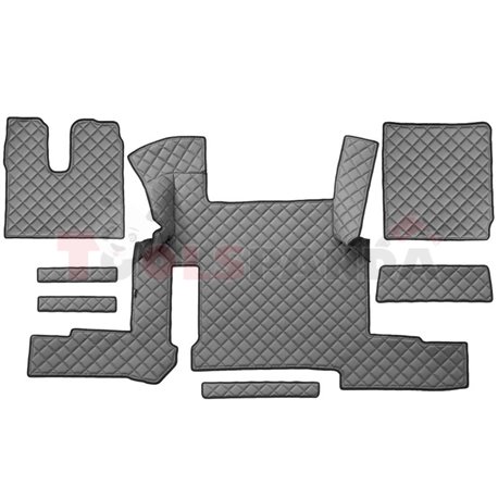 Floor mat F-CORE, on the whole floor, ECO-LEATHER, quantity per set 7 szt. (material - eco-leather, colour - grey, automatic tra