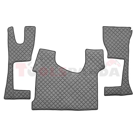 Floor mat F-CORE MERCEDES, on the whole floor, ECO-LEATHER, quantity per set 3 szt. (material - eco-leather, colour - grey, narr