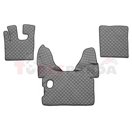 Floor mat F-CORE DAF, on the whole floor, ECO-LEATHER, quantity per set 3 szt. (material - eco-leather, colour - grey, manual tr