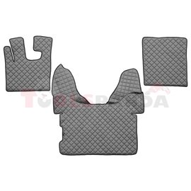 Floor mat F-CORE DAF, on the whole floor, ECO-LEATHER, quantity per set 3 szt. (material - eco-leather, colour - grey, automatic