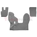 Floor mat F-CORE DAF, on the whole floor, ECO-LEATHER, quantity per set 3 szt. (material - eco-leather, colour - grey, manual tr