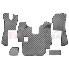 Floor mat F-CORE SCANIA, on the whole floor, ECO-LEATHER, quantity per set 5 szt. (material - eco-leather, colour - grey, manual