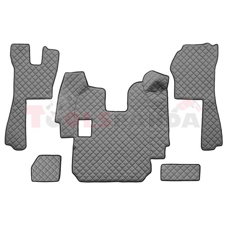 Floor mat F-CORE SCANIA, on the whole floor, ECO-LEATHER, quantity per set 5 szt. (material - eco-leather, colour - grey, manual