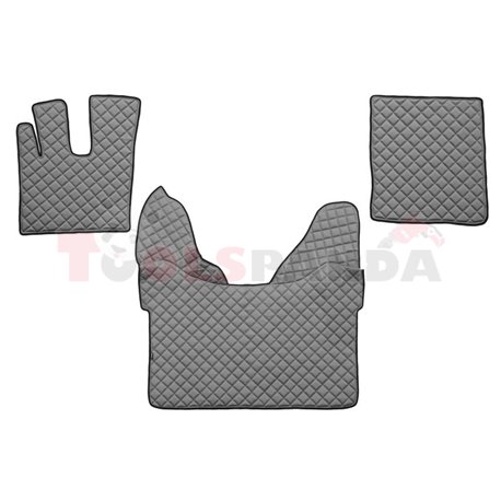 Floor mat F-CORE DAF, on the whole floor, ECO-LEATHER, quantity per set 3 szt. (material - eco-leather, colour - grey, automatic