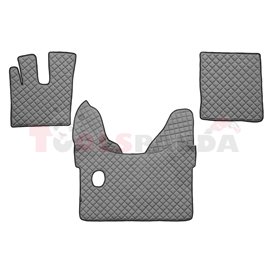 Floor mat F-CORE DAF, on the whole floor, ECO-LEATHER, quantity per set 3 szt. (material - eco-leather, colour - grey, manual tr