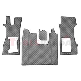 Floor mat F-CORE SCANIA, on the whole floor, ECO-LEATHER, quantity per set 3 szt. (material - eco-leather, colour - grey, pneuma