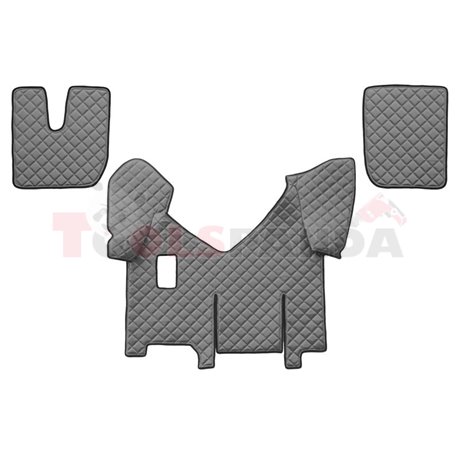 Floor mat F-CORE IVECO, on the whole floor, ECO-LEATHER, quantity per set 4 szt. (material - eco-leather, colour - grey, manual 