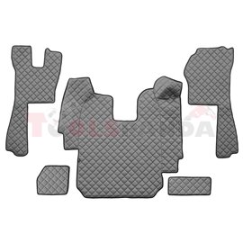 Floor mat F-CORE SCANIA, on the whole floor, ECO-LEATHER, quantity per set 5 szt. (material - eco-leather, colour - grey, automa