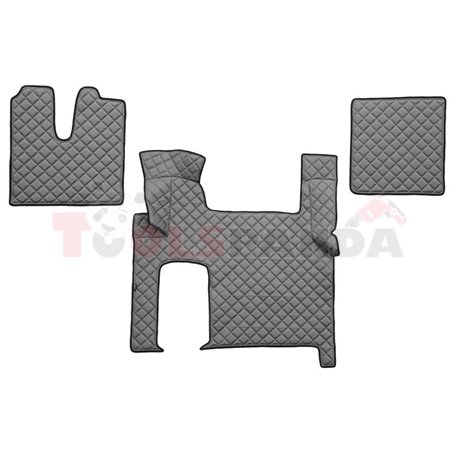 Floor mat F-CORE MAN, on the whole floor, ECO-LEATHER, quantity per set 3 szt. (material - eco-leather, colour - grey, automatic