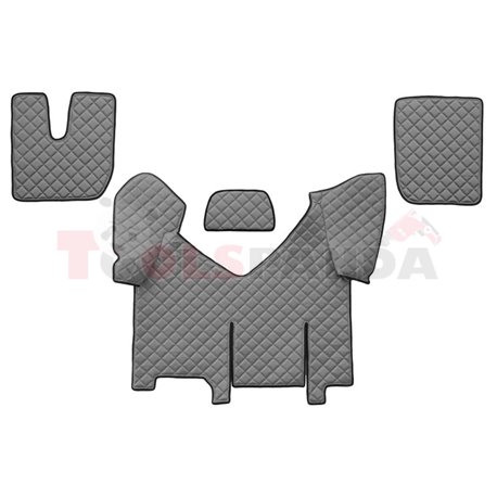 Floor mat F-CORE IVECO, on the whole floor, ECO-LEATHER, quantity per set 4 szt. (material - eco-leather, colour - grey, automat