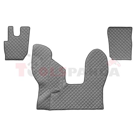 Floor mat F-CORE DAF, on the whole floor, ECO-LEATHER, quantity per set 3 szt. (material - eco-leather, colour - grey, automatic