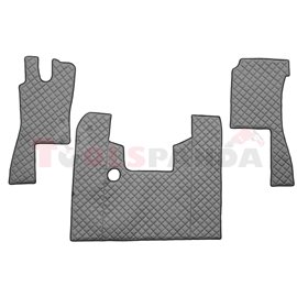 Floor mat F-CORE SCANIA, on the whole floor, ECO-LEATHER, quantity per set 3 szt. (material - eco-leather, colour - red, manual 