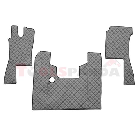 Floor mat F-CORE SCANIA, on the whole floor, ECO-LEATHER, quantity per set 3 szt. (material - eco-leather, colour - red, manual 