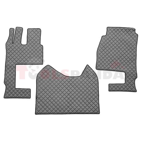 Floor mat F-CORE MERCEDES, on the whole floor, ECO-LEATHER, quantity per set 3 szt. (material - eco-leather, colour - grey, conv