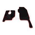 Floor mat F-CORE MERCEDES, driver + passenger, VELOUR, quantity per set 2 szt. (material - velours, colour - red, Fixed passenge