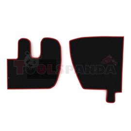 Floor mat F-CORE RENAULT, driver + passenger, VELOUR, quantity per set 2 szt. (material - velours, colour - red) RVI PREMIUM, PR