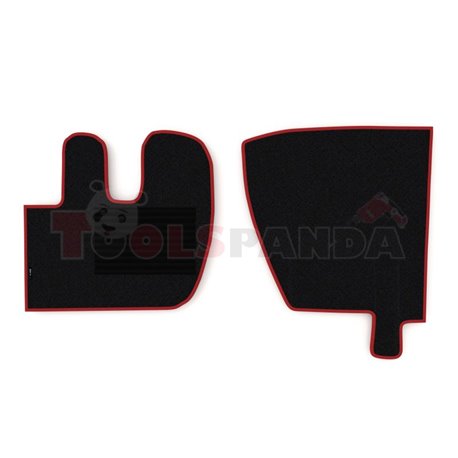 Floor mat F-CORE RENAULT, driver + passenger, VELOUR, quantity per set 2 szt. (material - velours, colour - red) RVI PREMIUM, PR