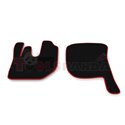 Floor mat F-CORE DAF, driver + passenger, VELOUR, quantity per set 2 szt. (material - velours, colour - red) DAF LF 45, LF 55 01