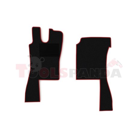 Floor mat F-CORE SCANIA, driver + passenger, VELOUR, quantity per set 2 szt. (material - velours, colour - red) SCANIA 4 05.95-0