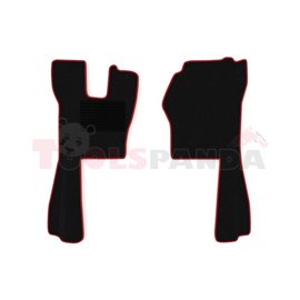 Floor mat F-CORE SCANIA, driver + passenger, VELOUR, quantity per set 2 szt. (material - velours, colour - red, pneumatic passen