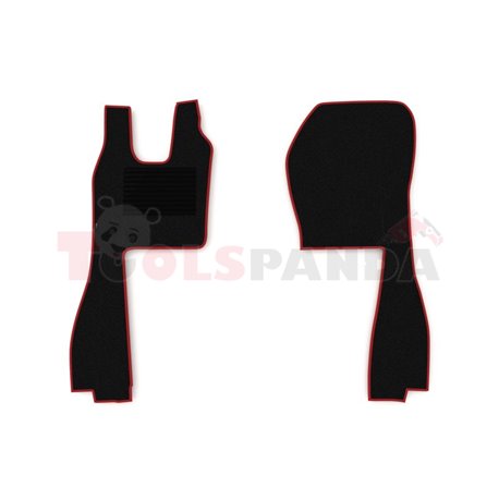 Floor mat F-CORE SCANIA, driver + passenger, VELOUR, quantity per set 2 szt. (material - velours, colour - red, pneumatic passen