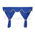 Driver’s cab curtains (wide cab, suede) CLASSIC, quantity per kit: 5pcs blue, cab type: XXL MAN TGA, TGX 04.00-