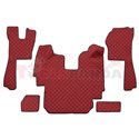 Floor mat F-CORE SCANIA, on the whole floor, ECO-LEATHER, quantity per set 5 szt. (material - eco-leather, colour - red, automat