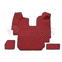 Floor mat F-CORE SCANIA, on the whole floor, ECO-LEATHER, quantity per set 5 szt. (material - eco-leather, colour - red, automat