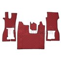 Floor mat F-CORE SCANIA, on the whole floor, ECO-LEATHER, quantity per set 4 szt. (material - eco-leather, colour - red, convert