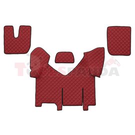 Floor mat F-CORE IVECO, on the whole floor, ECO-LEATHER, quantity per set 4 szt. (material - eco-leather, colour - red, automati