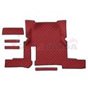 Floor mat F-CORE, on the whole floor, ECO-LEATHER, quantity per set 7 szt. (material - eco-leather, colour - red, automatic tran