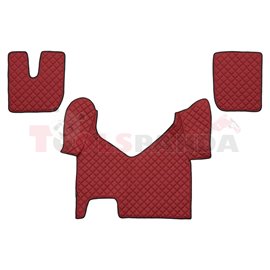 Floor mat F-CORE IVECO, on the whole floor, ECO-LEATHER, quantity per set 3 szt. (material - eco-leather, colour - red, automati