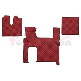 Floor mat F-CORE, on the whole floor, ECO-LEATHER, quantity per set 3 szt. (material - eco-leather, colour - red, automatic tran