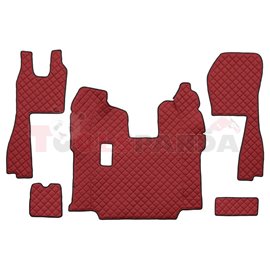 Floor mat F-CORE, on the whole floor, ECO-LEATHER, quantity per set 5 szt. (material - eco-leather, colour - red, manual transmi