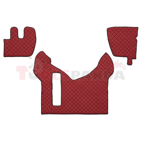 Floor mat F-CORE RENAULT, on the whole floor, ECO-LEATHER, quantity per set 3 szt. (material - eco-leather, colour - red) RVI PR