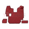 Floor mat F-CORE SCANIA, on the whole floor, ECO-LEATHER, quantity per set 5 szt. (material - eco-leather, colour - red, manual 