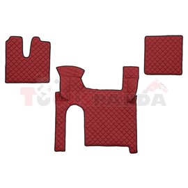 Floor mat F-CORE MAN, on the whole floor, ECO-LEATHER, quantity per set 3 szt. (material - eco-leather, colour - red, manual tra