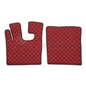 Floor mat F-CORE DAF, on the whole floor, ECO-LEATHER, quantity per set 3 szt. (material - eco-leather, colour - red, manual tra