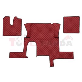 Floor mat F-CORE MAN, on the whole floor, ECO-LEATHER, quantity per set 3 szt. (material - eco-leather, colour - red, automatic 